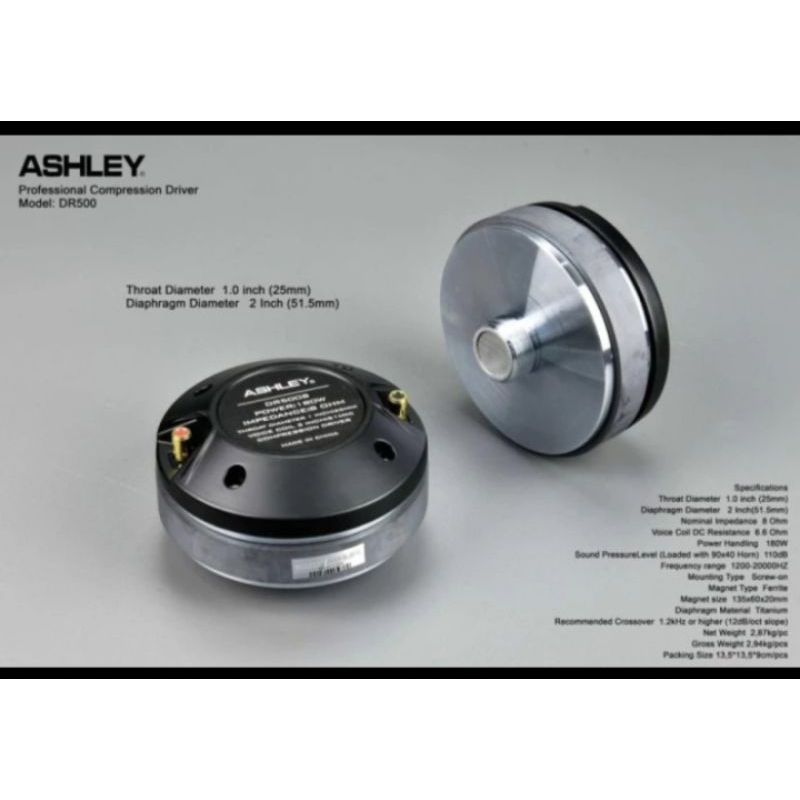 Tweeter Magnet Ashley DR500S Compression Driver Ashley DR 500 S Original