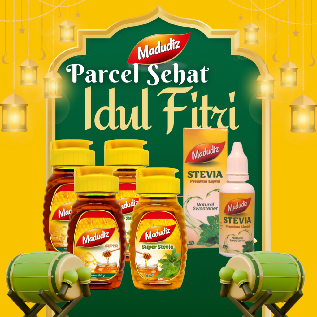 

Madudiz : Madu Super 150gr (2botol), Madu Ektrak Daun Stevia 150gr (2botol), Ekstrak Stevia Premium Tetes 15ml(1botol)