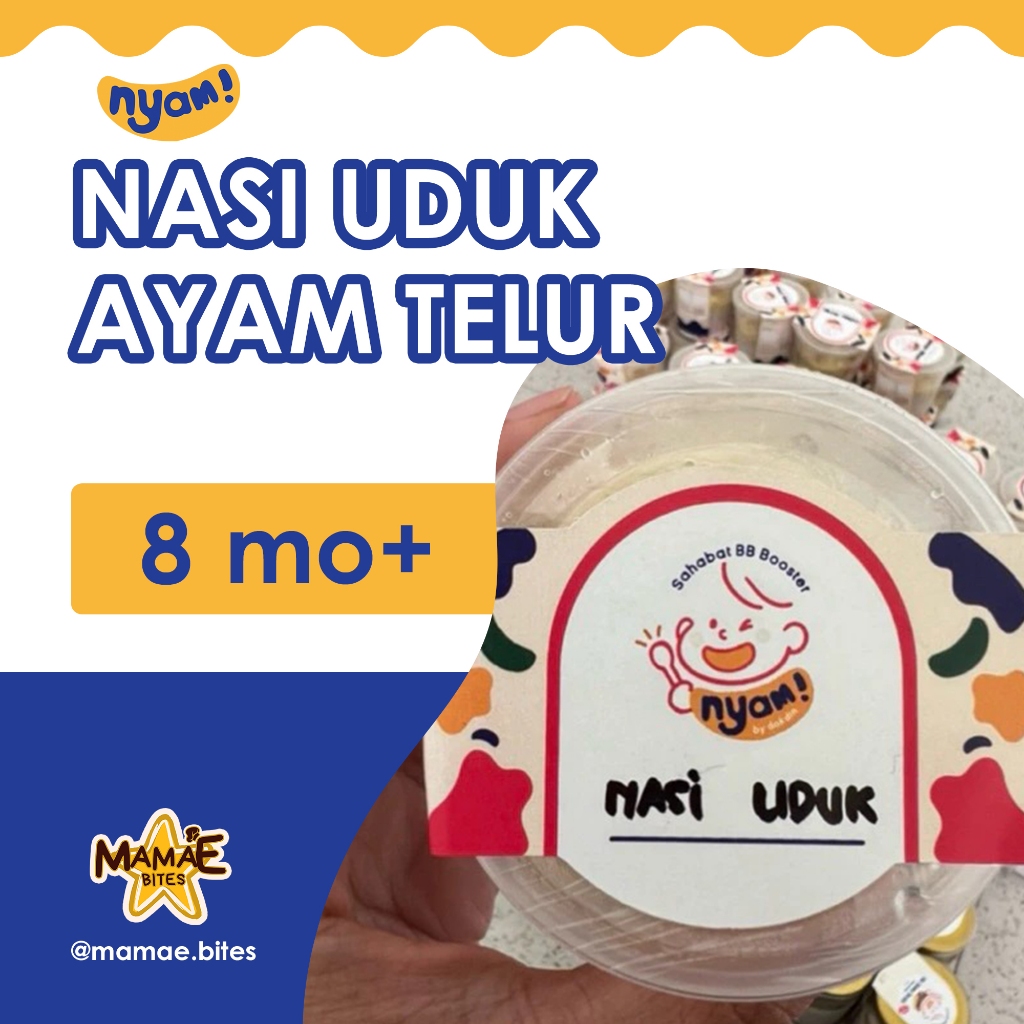 

NYAM Baby Food - Nasi Uduk Ayam Telur | MPASI Anak Bayi Full Meal NYAM BB Booster (Tanpa MSG Pengawet)