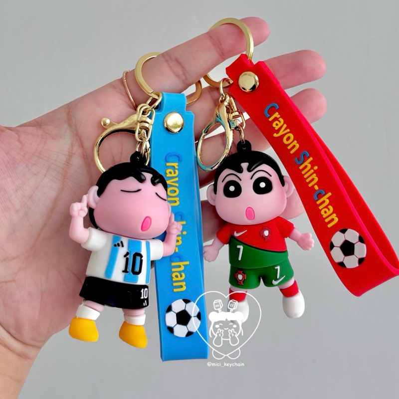 Mici Keychain - Gantungan Bola Miniatur Ronaldo Messi Sinchan Siu