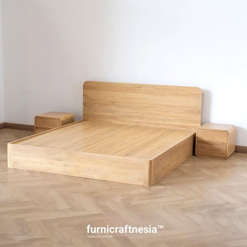 Dipan Set 2 Bedside Table Samping Kayu Jati