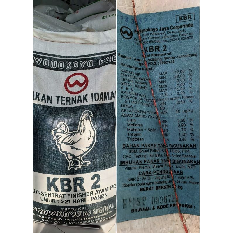 Kbr 2 wonokoyo konsentrat ayam pedaging pakan ayam Entok bebek itik