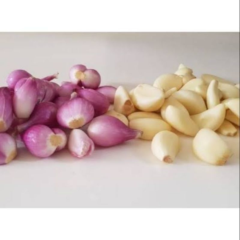 

Bawang putih dan merah kupas (mix) 0,25kg, 0,5kg & 1kg