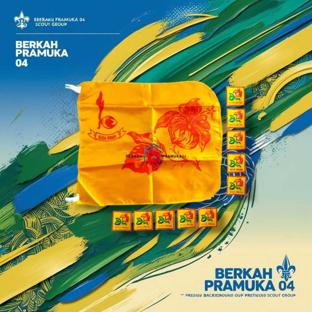 1 bendera + 10 tanda regu pramuka nama bunga NUSA INDAH