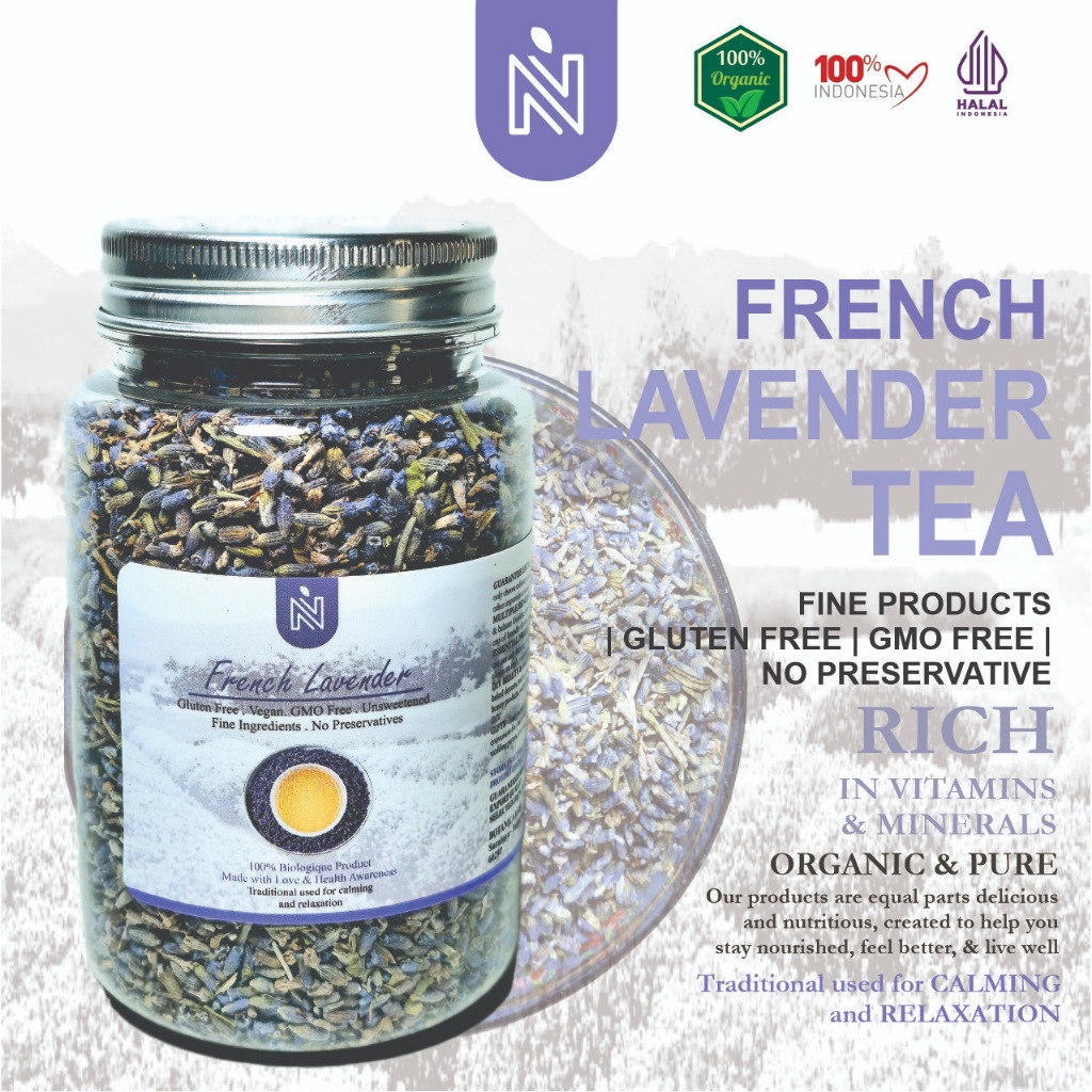 

BENUTRIVA French Lavender Flower Tea Import / Teh Bunga Lavender / Teh Insomnia 25 gr - 100 gr