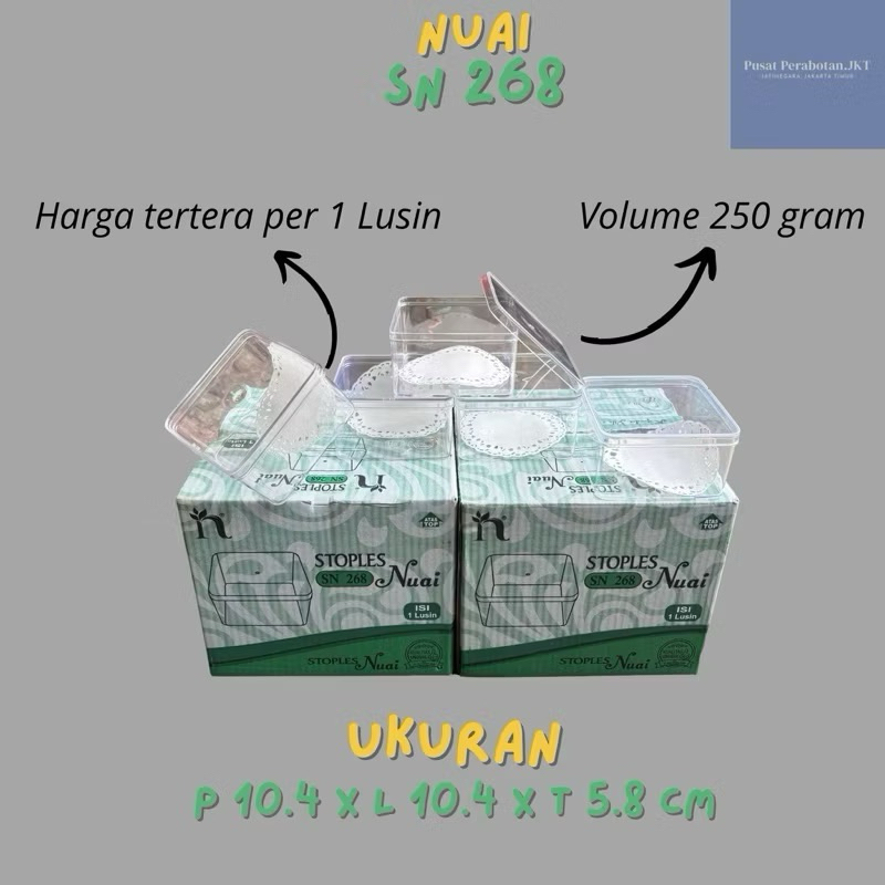 Toples Nuai SN 268 250 gram / Toples Mika Dessert Box Mini Nuai SN 268 ( 250 gr ) / Toples Kue Kerin