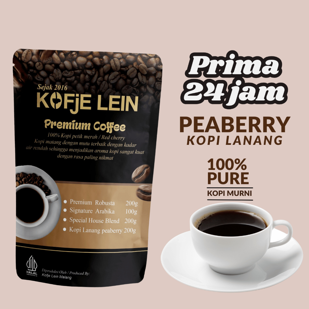 

Kopi Bubuk Lanang Super Peaberry Premium Coffee 200g