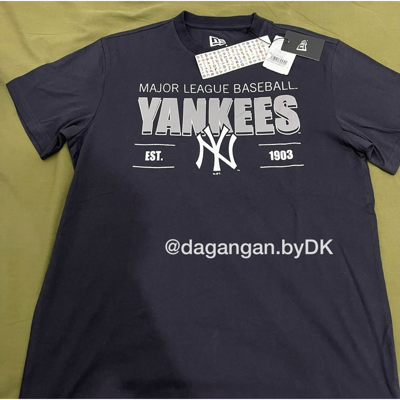 Kaos New*Era Yankees Logo Original 100% Biru Navy