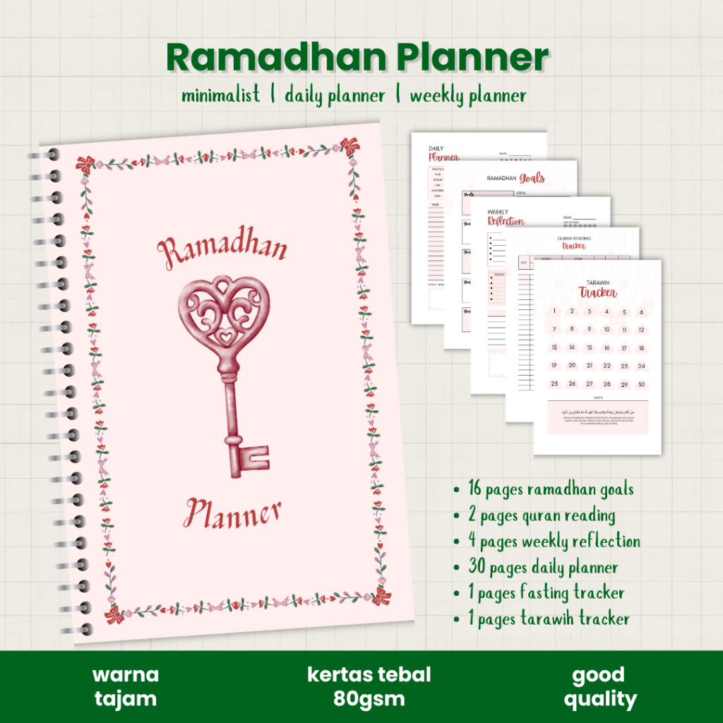 

Ramadhan Planner Aesthetic Ring Cover Notebook A5