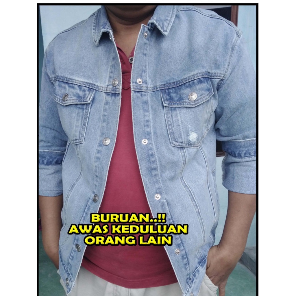 GIORDANO Jaket Jeans Original Istimewa Tebal Bersih Mulus NoNoda NoMinus Second