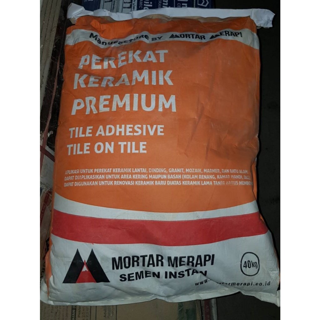 SEMEN PEREKAT MORTAR LEM GRANIT LANTAI KERAMIK TILE ON TILE MERAPI 40 KG