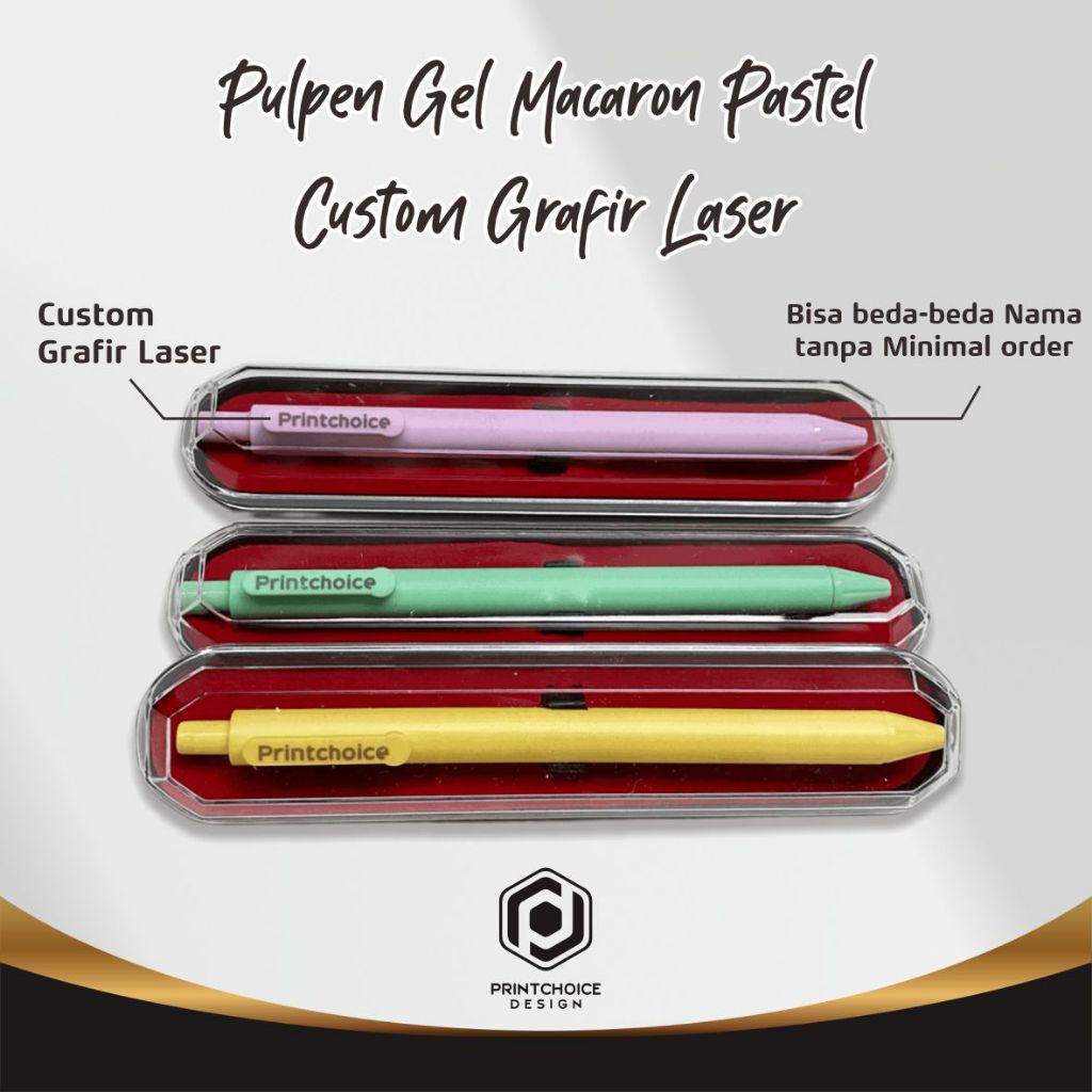 

Pulpen Gel Custom Warna Warni Pastel 0.5 mm Polos Ballpoint Gel Tinta Hitam Grafir Custon Nama Logo
