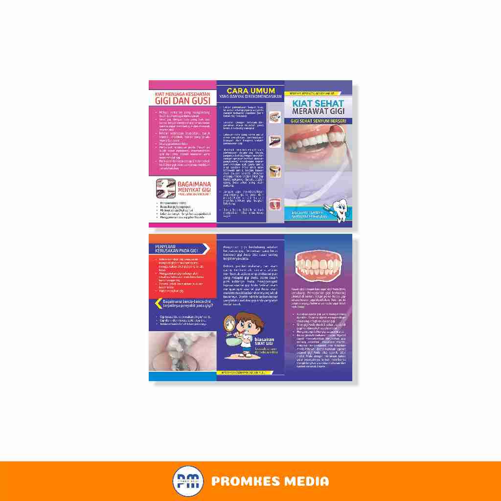 Leaflet/Brosur Kiat Sehat Merawat Gigi, Brosur Kesehatan Gigi, Leaflet Kesehatan Gigi