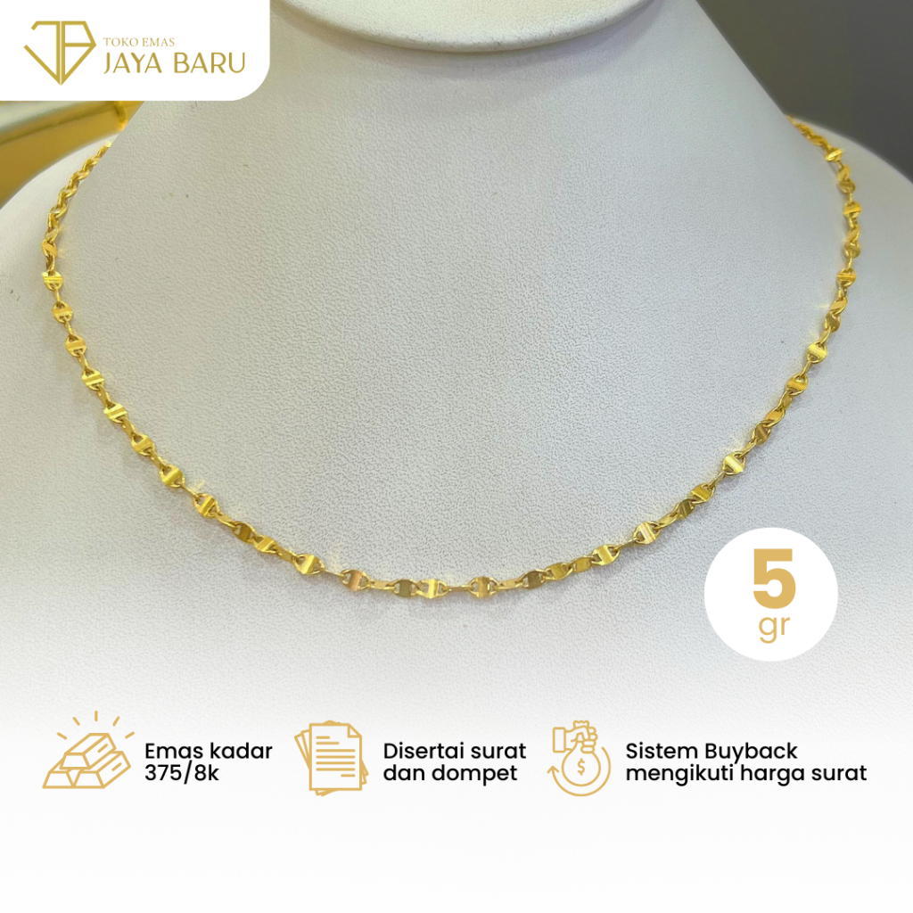 Kalung Emas Asli Kadar 375/8K 5gram Perhiasan Wanita
