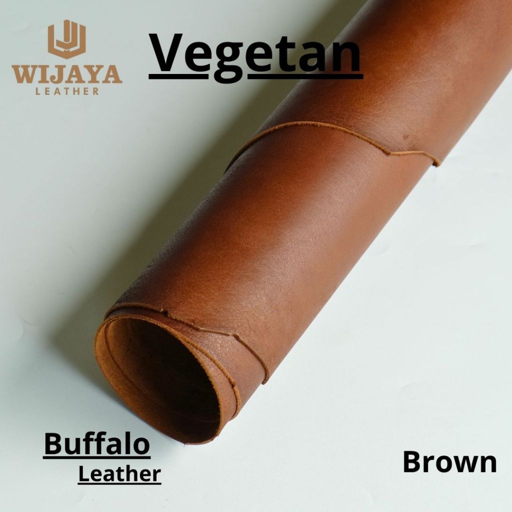 kulit kerbau/buffalo leather vegetan leather lembaran warna brown