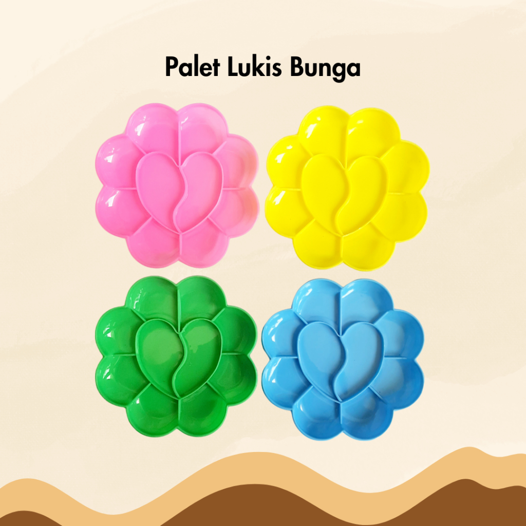 

Palet Lukis Bunga Piring Wadah Tempat Cat Air Minyak Acrylic Akrilik