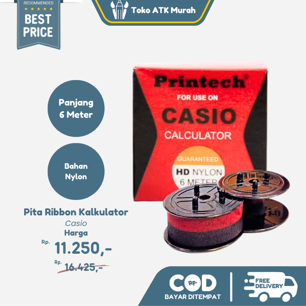 

Pita Kalkulator Casio Printech – Tinta Hitam/ Merah Untuk Casio HR & FR Series