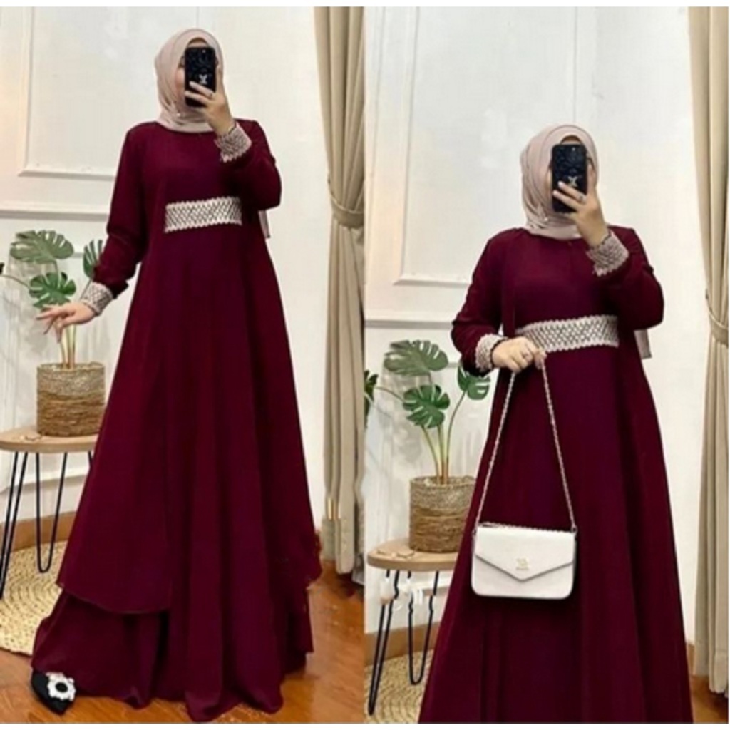 DELISA GAMIS ABAYA MAXY MODEL TERBARU / DRESS MUSLIMAH BAHAN SHAKILA
