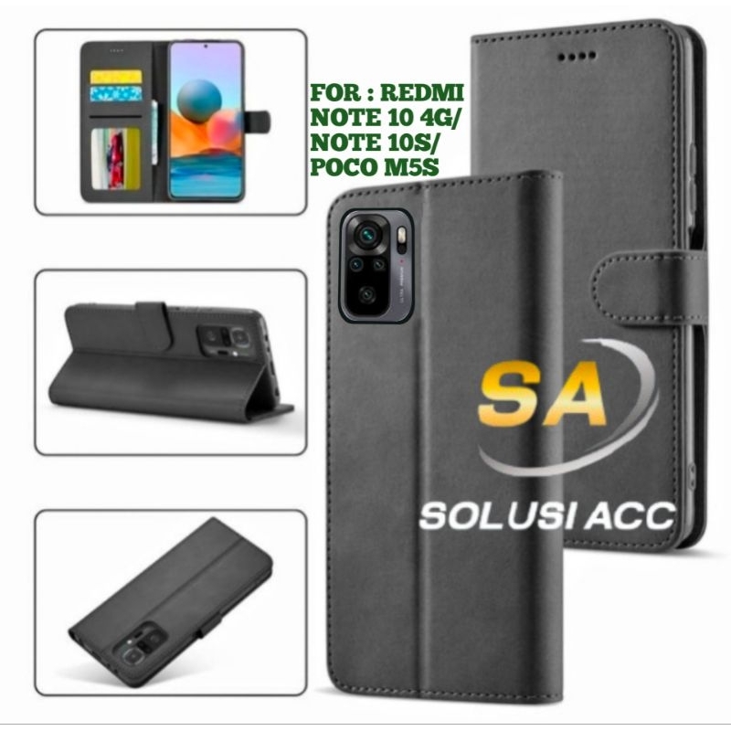 CASE REDMI NOTE 10 4G/REDMI NOTE 10S/POCO M5S FLIP COVER WALLET SARUNG HP CASING DOMPET LEATHER CASE