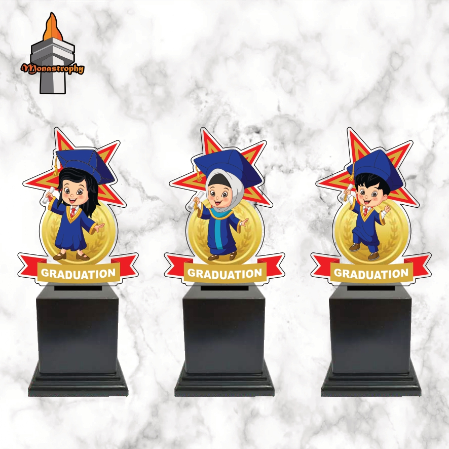 Piala Wisuda TK Model Bintang Plakat Wisuda Anak Model Bintang Toga Piala Wisuda Akrilik Custom