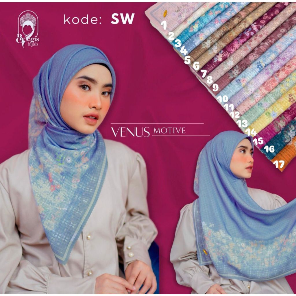 Hijab Segiempat Motif/Venus Motif by Bugis hijab