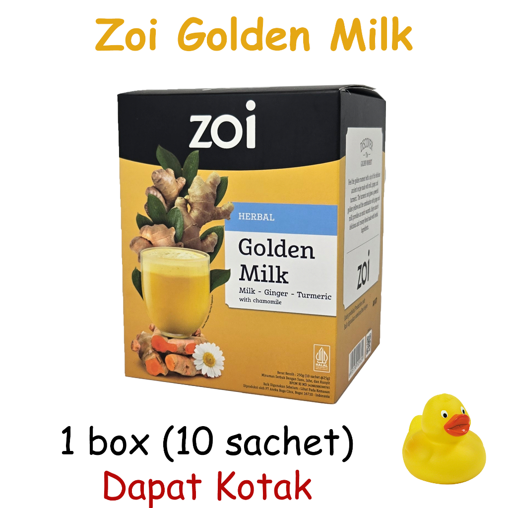 

ZOI Golden Milk [1 BOX / 10 sachet] | Jahe Susu Kambing Etawa Kunyit Susu Herbal Sehat Kamomil Kayu Manis