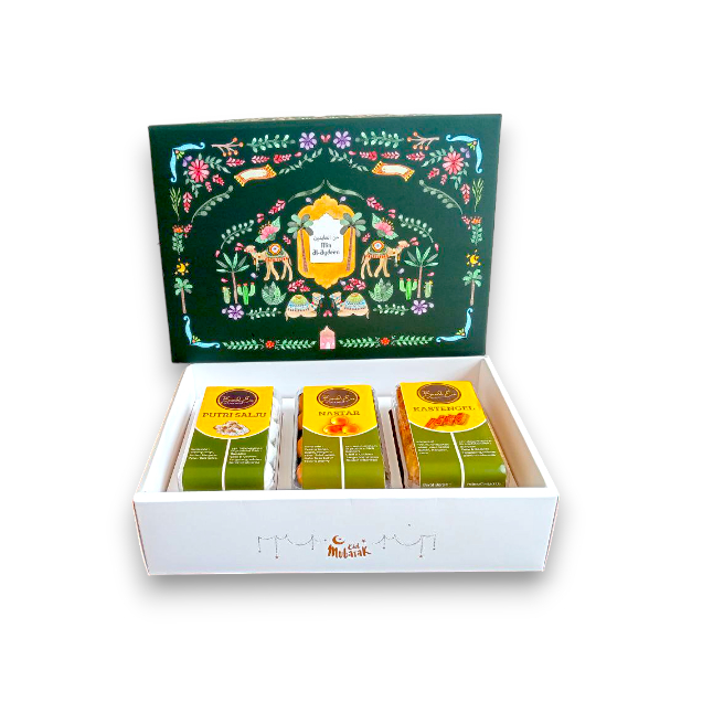 

Hampers Ied Mubarok Arabian Parcel Kue Kering Lebaran Idul Fitri Nastar Kastangels putri Salju