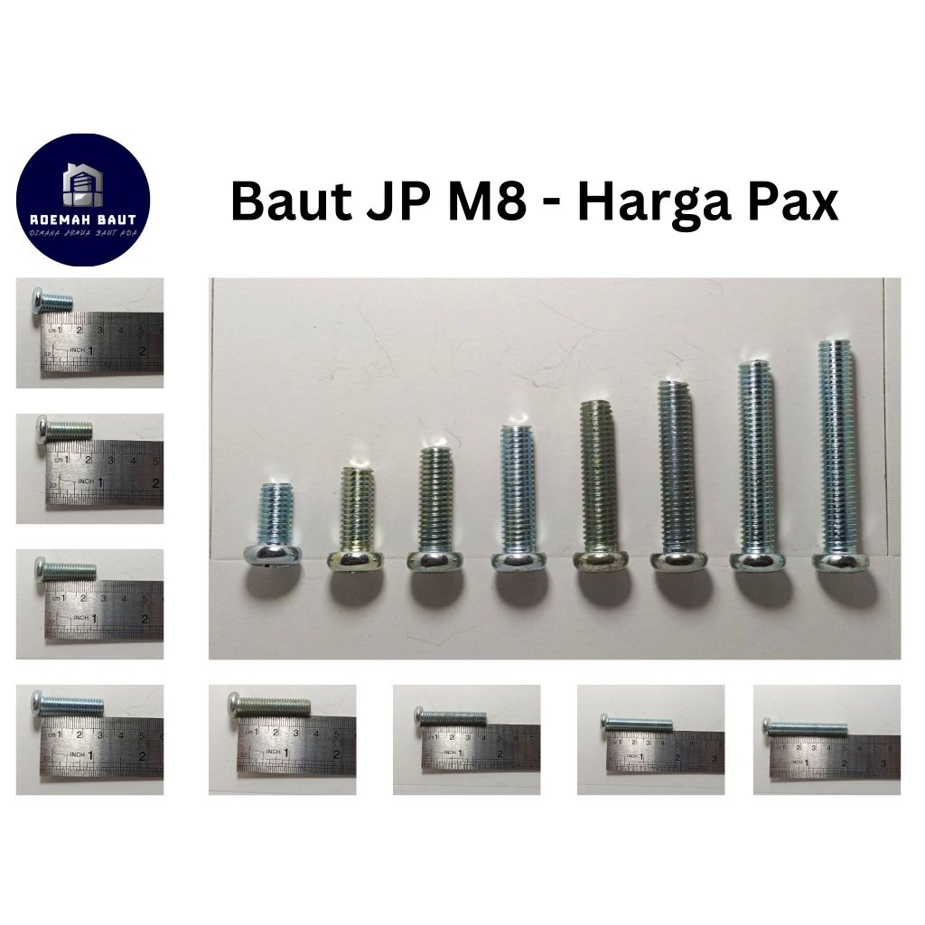 Baut Kepala Obeng - Baut JP M8 - Harga Pax