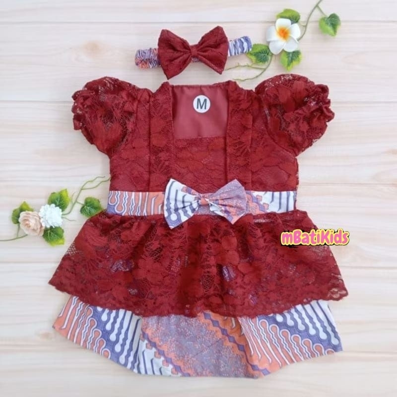 KEBAYA ANAK PEREMPUAN / SETELAN KEBAYA BALITA / SETELAN KEBAYA ANAK PEREMPUAN teracota / merah bata