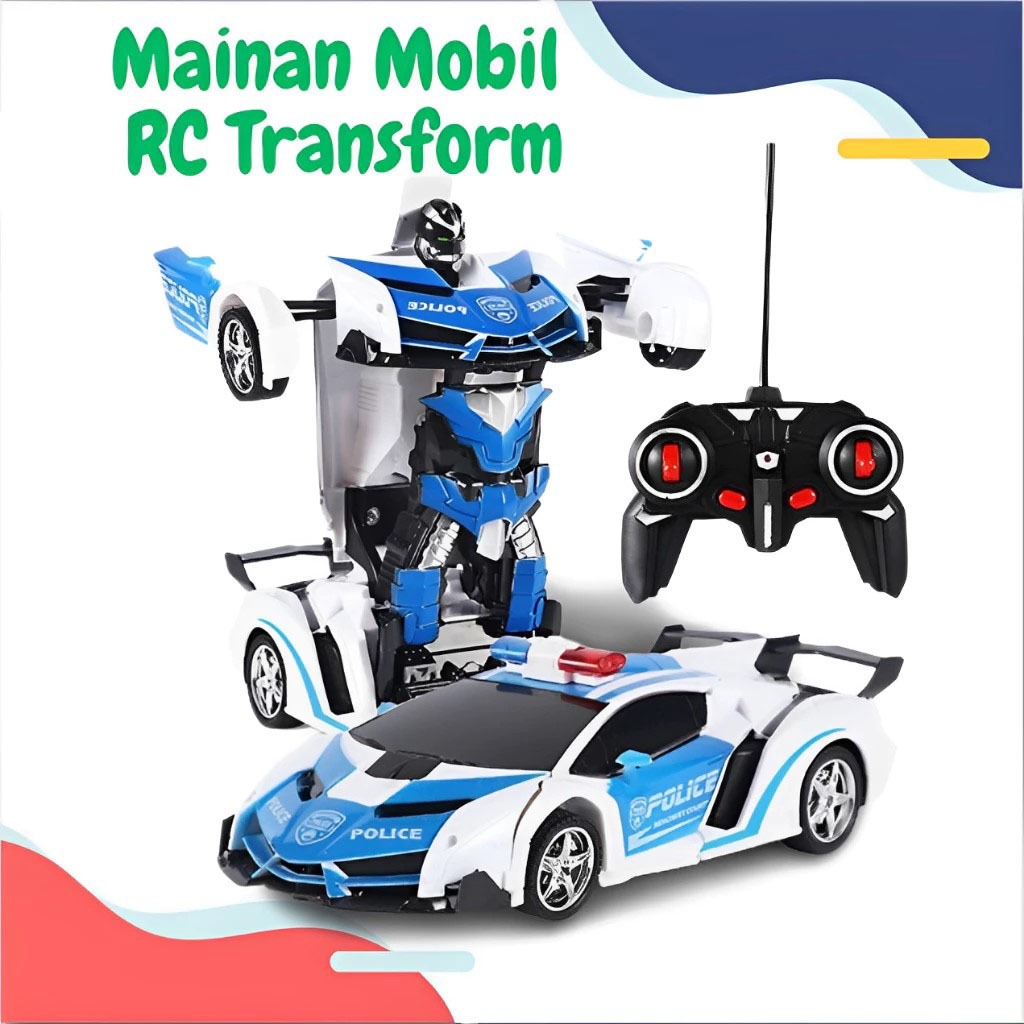 Mobil Remote Control RC Transformer Robot Mainan Mobil Mainan Anak 1 : 18 Mobil Remot Sport Car Main