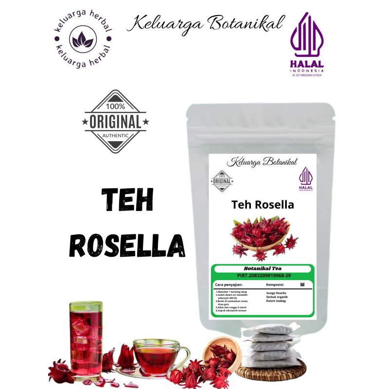 

Keluarga Botanikal Tehh Rosela isi 30 teabag/kantong celup siap seduh