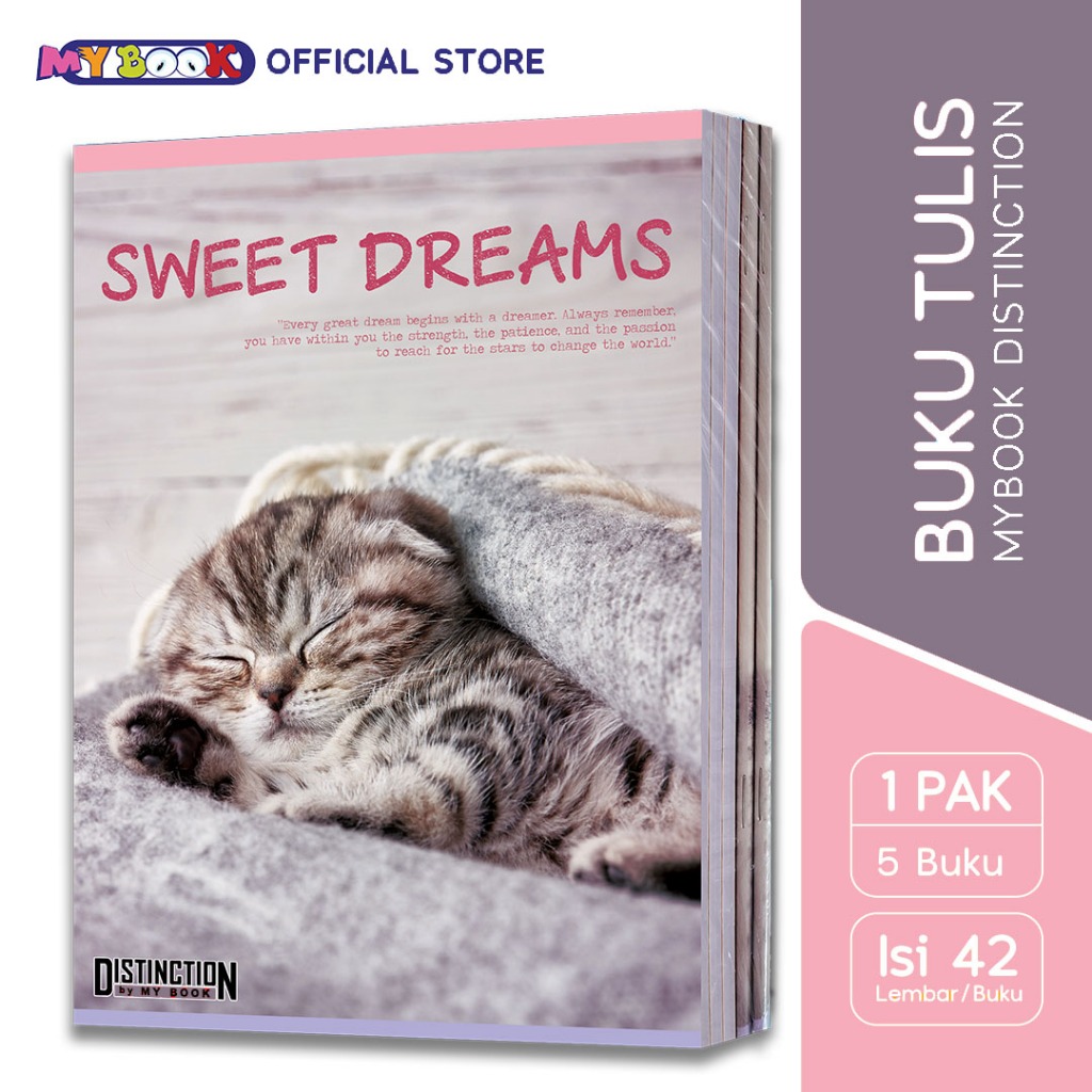 

My Book Distinction Buku Tulis Boxy Cat Foto 42 Lembar - 5 Buku