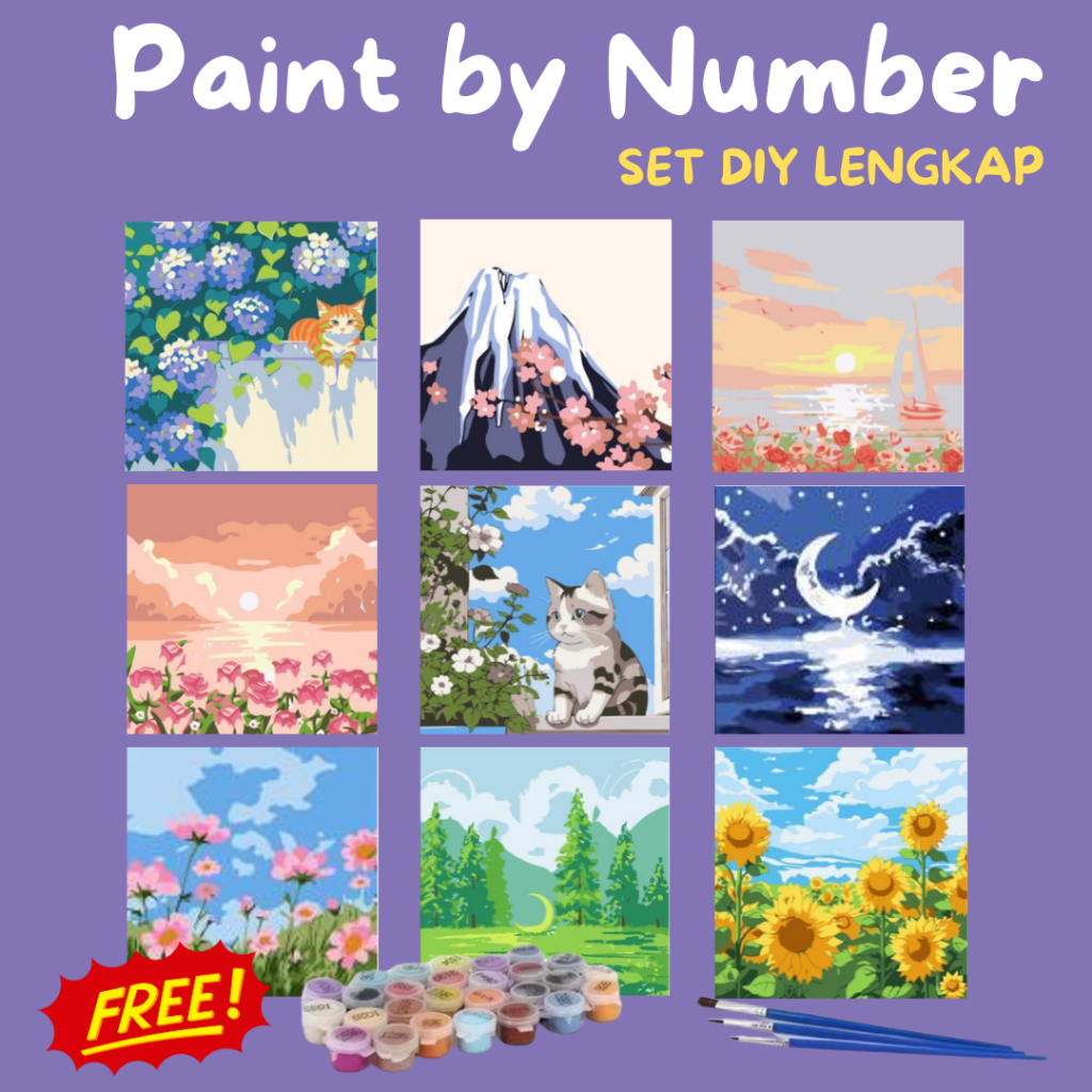 

Paint By Number Kit 20x20cm Diy Painting Kit Kanvas Painting With Kanvas