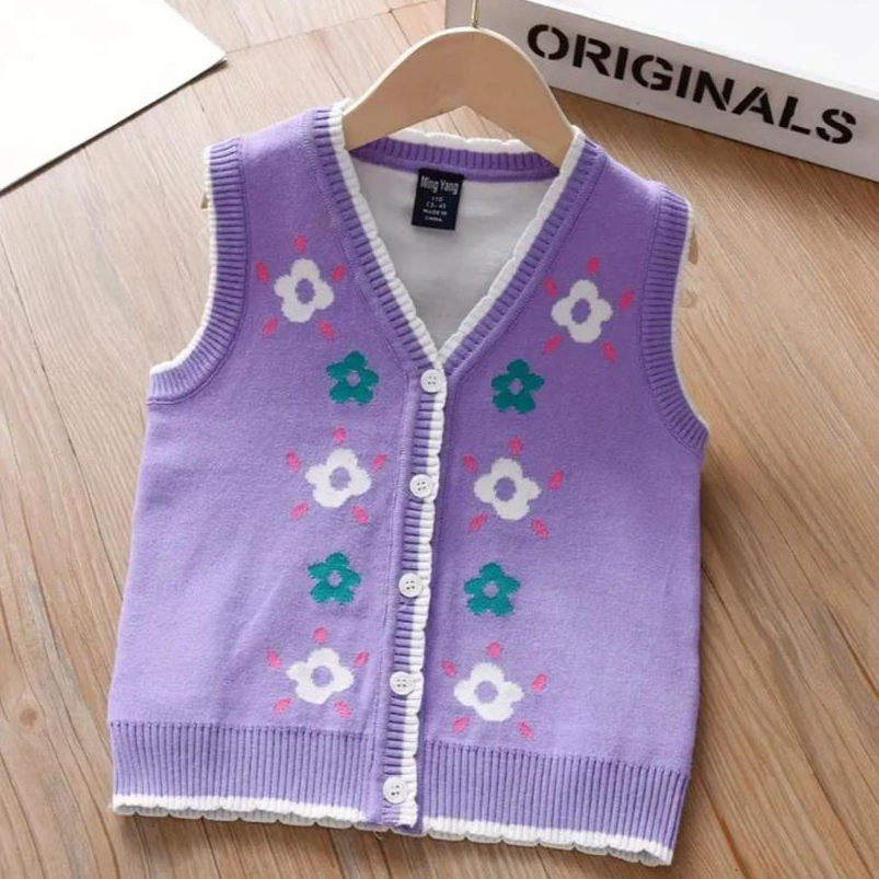 Salvia Vest  - Baju Anak Perempuan Vest Bahan Rajut | Usia 1-6 Tahun | Korean Style