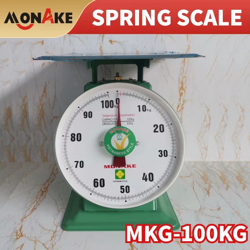 Timbangan VIETNAM HIJAU MONAKE MKG - 100kg Besi Stainless Jarum Analog Manual Duduk Sembako Telor Ku