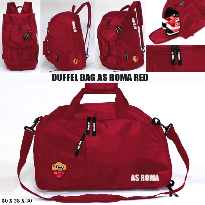 DUFFEL BAG AS ROMA - TRAVEL BAG AS ROMA - TAS AS ROMA PROMO - TAS SEPATU AS ROMA LIGA ITALY