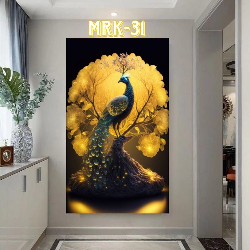 Wallpaper stiker Dinding 3d motif merak siluet, stiker Dekorasi dinding merak sudah ada perekatnya, 