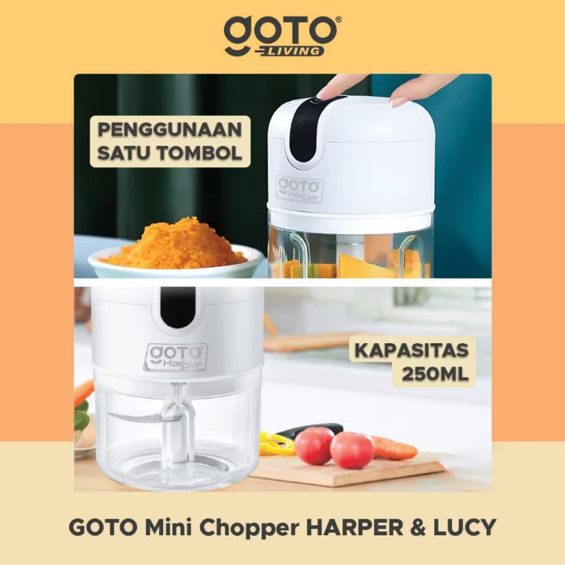 Goto Harper Mini Chopper Blender Penggiling Bumbu Dapur Portable