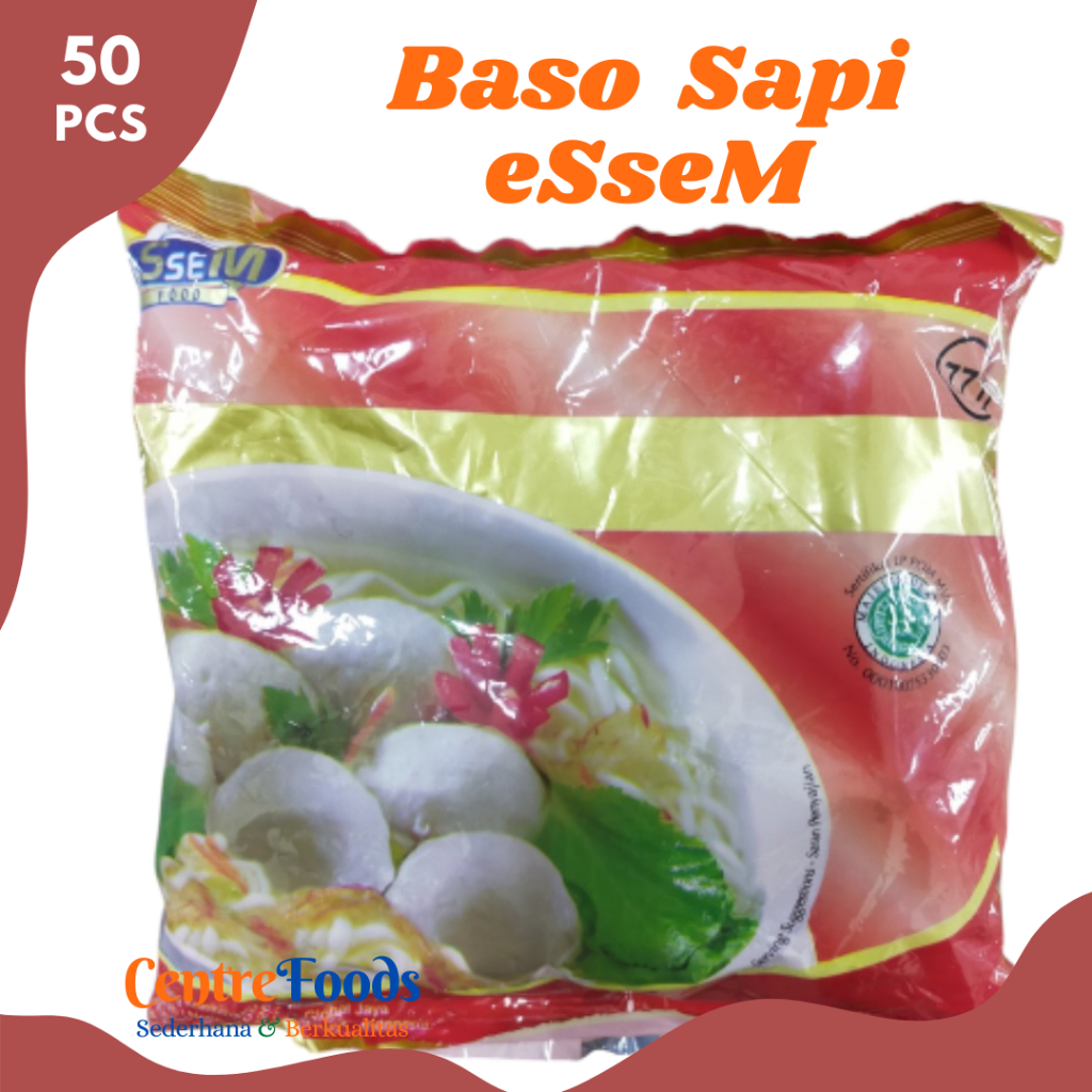 

ESSEM BASO Sapi - Bakso eSseM Sapi Fresh | Merah - Isi 50 Pcs [ Harga Per BKS ]