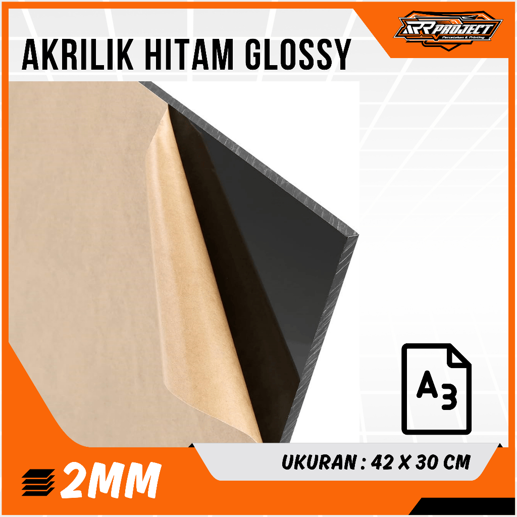 

Lembaran Akrilik Hitam A3 2mm 42x30 cm