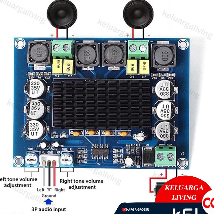 Promo M 543 KIT AMPLI CLASS D TPA3116D2 2 X 12 WATT XH M543TPA3116D2 12w  12w XHM543 HCWM311 HW4 TPA