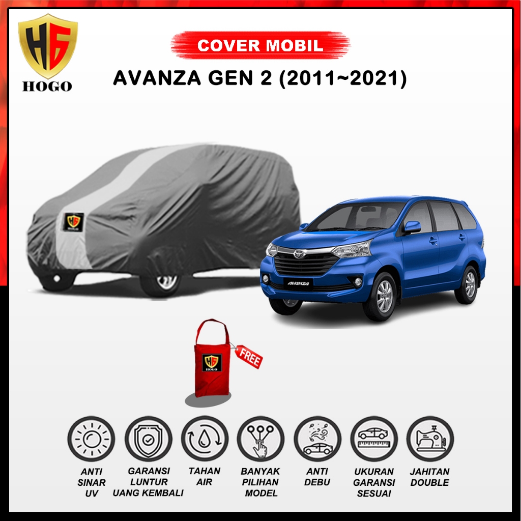 MBH195 Body Cover Sarung Mobil Avanza Veloz 2011, 2012, 2013, 2014, 2015, 2016, 2017, 2018, 2019 /