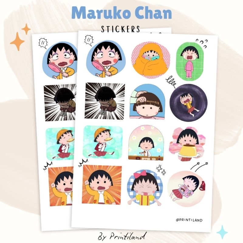 

Stiker Chibi Maruko-chan, Japanese Random Sticker Sheet, Aesthetic Journaling Scrapbook Deco Dekorasi