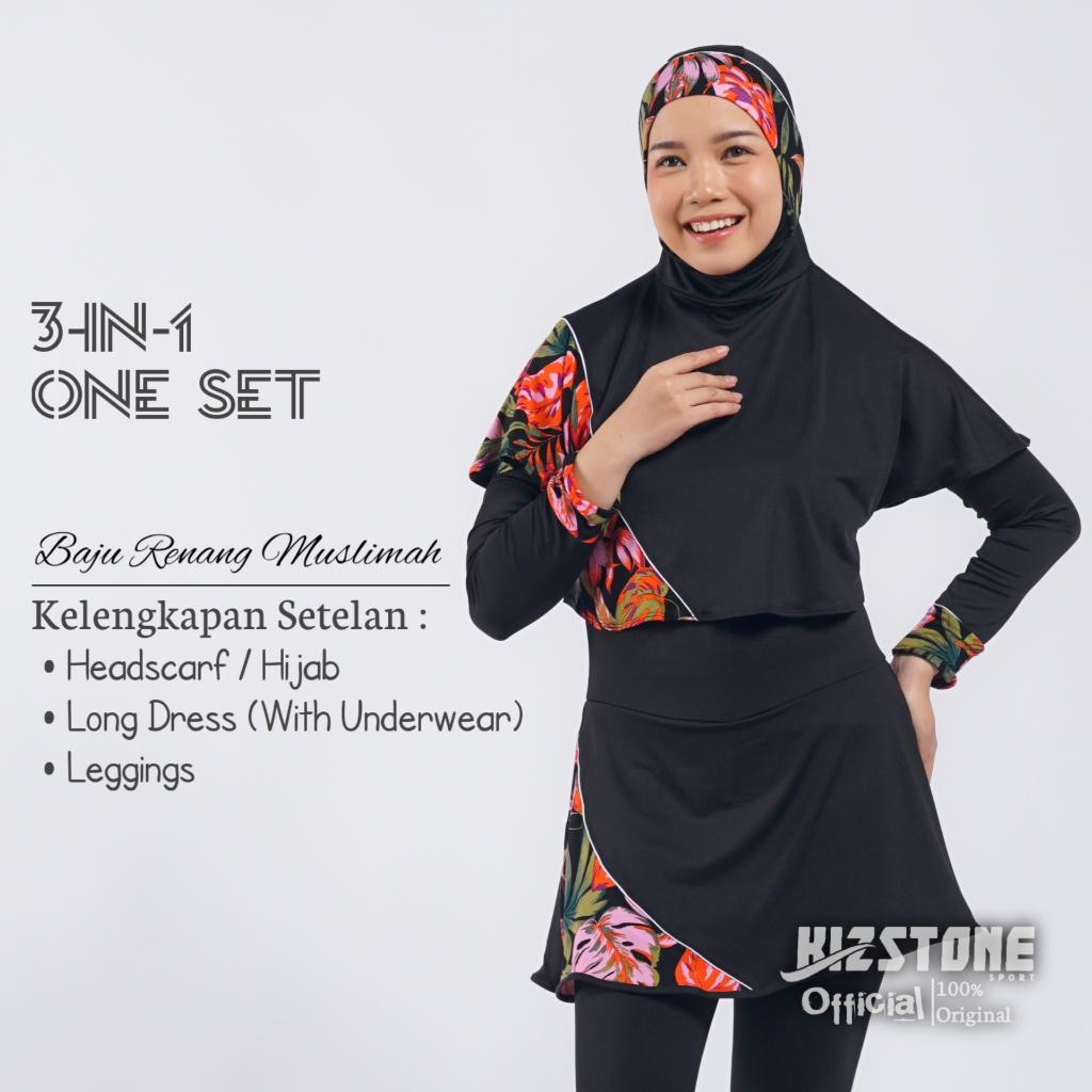 Baju Renang Muslimah | Baju Renang Wanita | Baju Renang Balero Motif