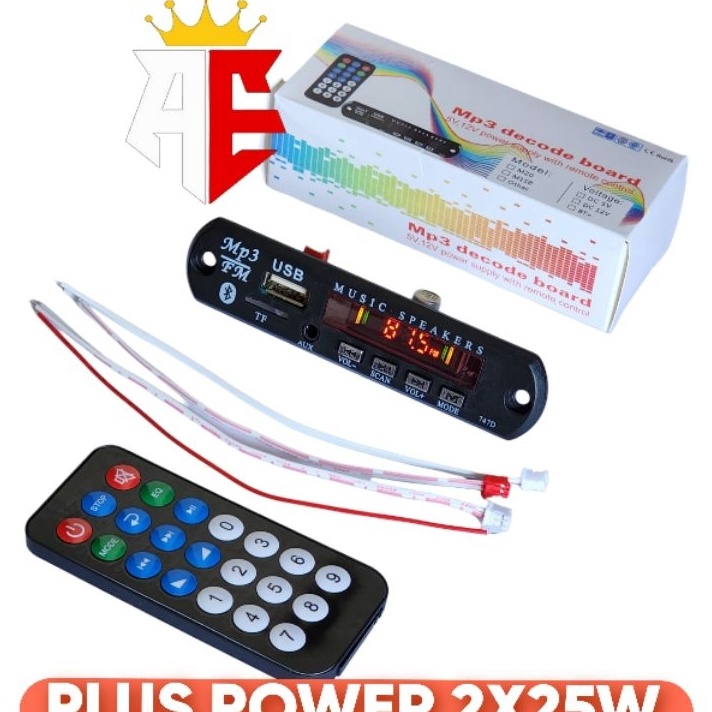 Diskon Modul Mp3 Bluetooth Plus Power Amplifier 2x25W 5W