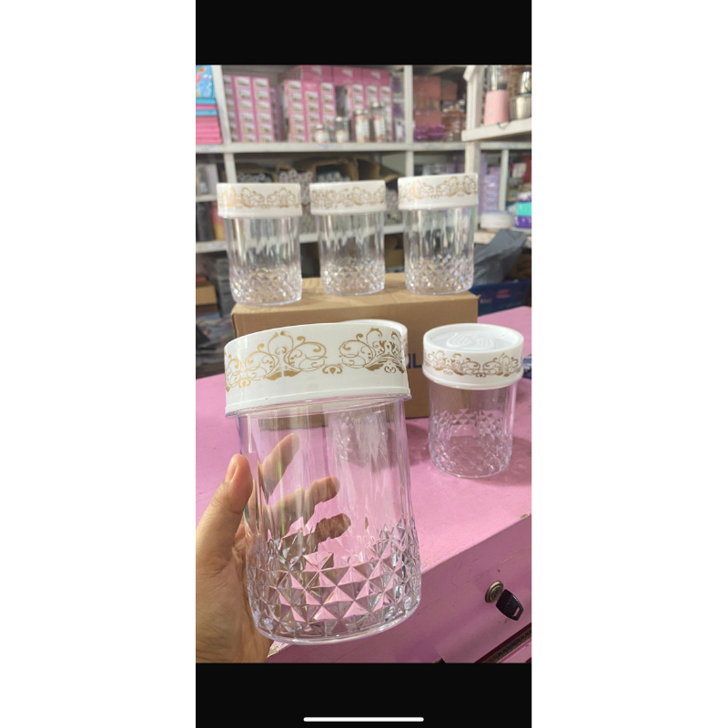 Toples Pirex Lilia/ Toples Bahan Akrilik/ Toples Bening/ Toples Mewah/ Toples Kue Lebaran