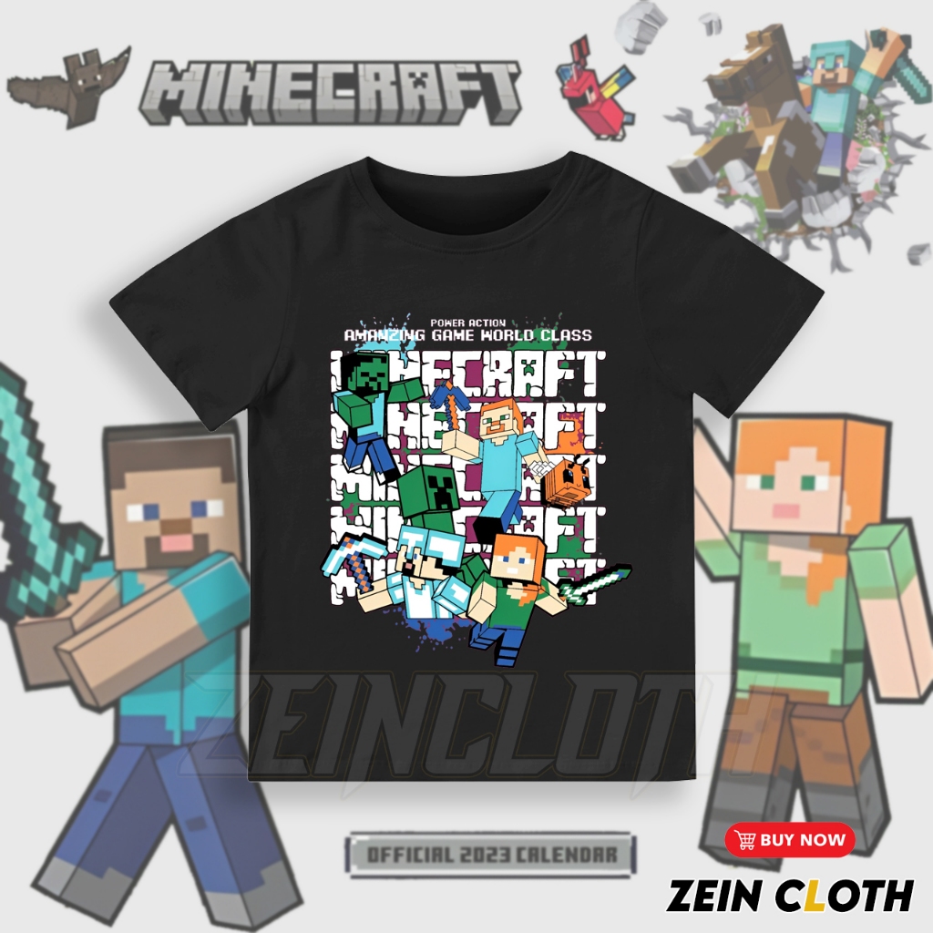 Baju Kaos Anak Minecraft / Kaos Minecraft Anak