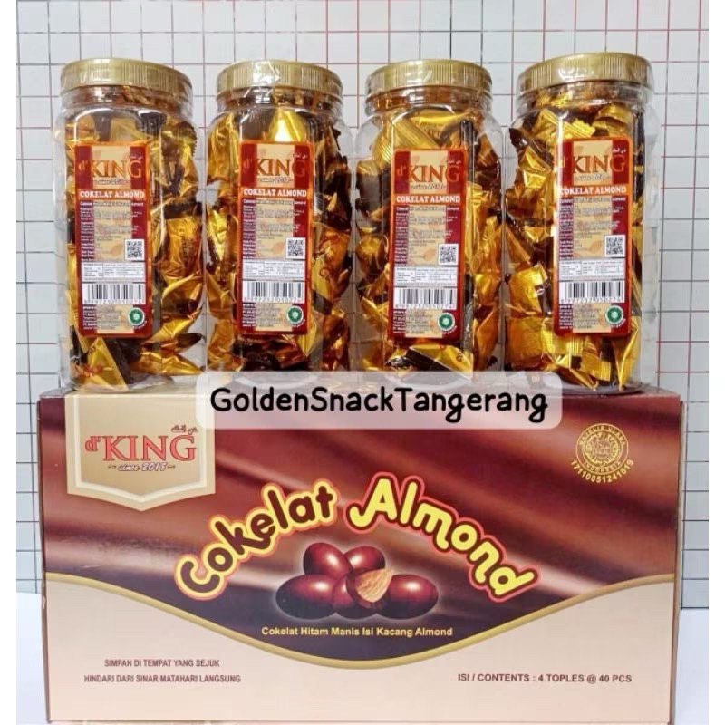 

Bonibol dKing Almond cokelat isi kacang almond 1DUS 4 toples