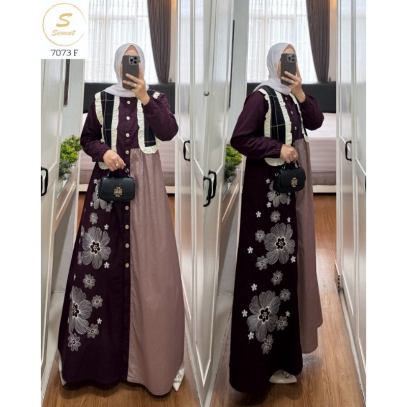 Gamis katun linen bordir