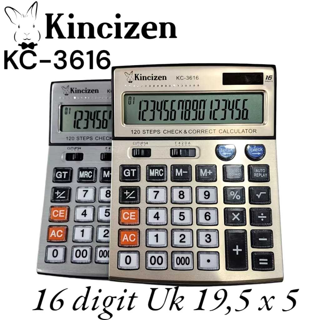 

KALKULATOR 16 DIGIT KINCIZEN KC-3616 SOLAR AKTIF | KALKULATOR DAGANG BESAR